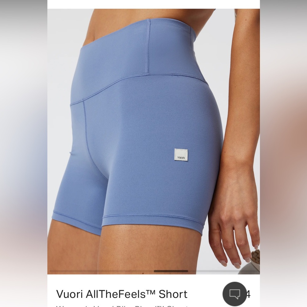 Vuori All The Feels Shorts Size Medium Blue Quartz